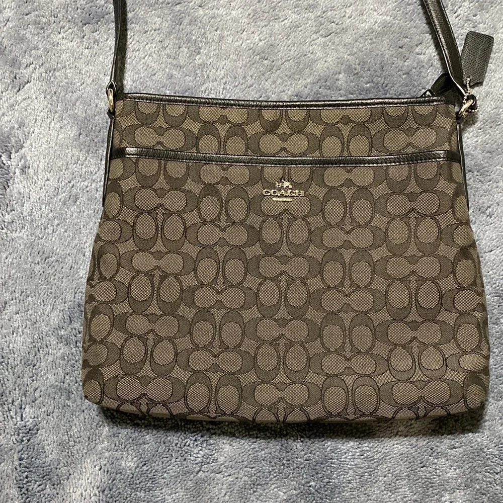 Coach Signature Print Canvas File Bag - Picture 3 of 7